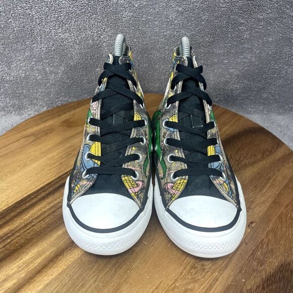 Converse Hi T-Rex Dinoverse High Top Shoes Sneakers Green Kids Size 2 - Picture 2 of 8
